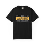 Public Warning Huge Shoulders-T-Shirt